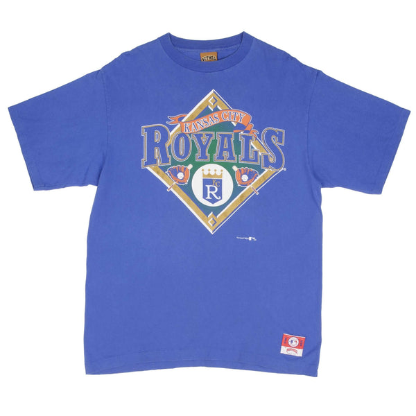 Vintage MLB Kansas City Royals 1990S Tee Shirt Size Large Made In USA With Single Stitch Sleeves