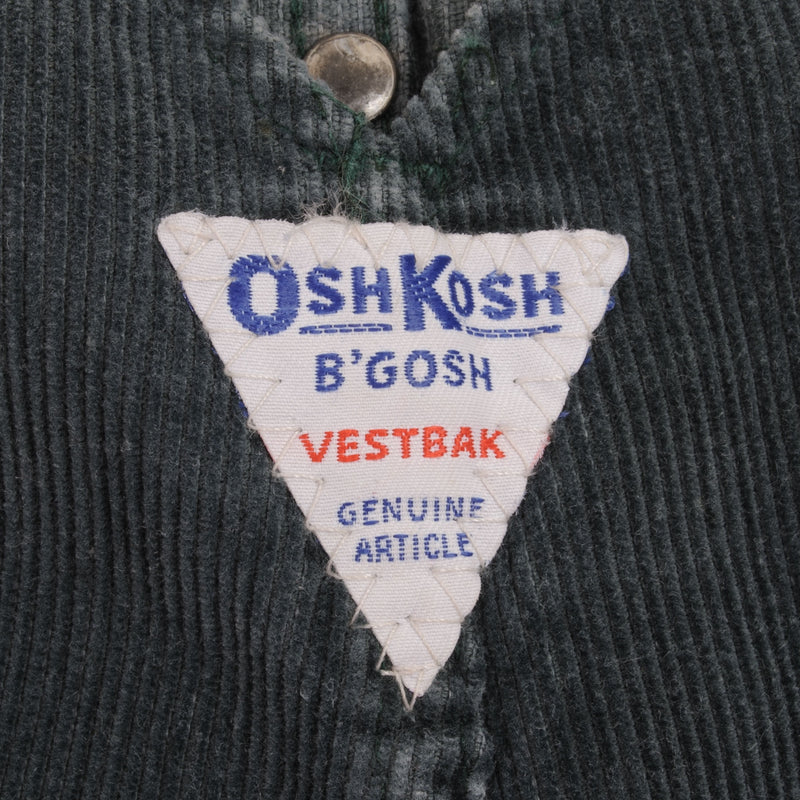 Vintage Osh Kosh B'osh Corduroy Vestbak Overall Size 3T Kids Talon Zipper Made In USA