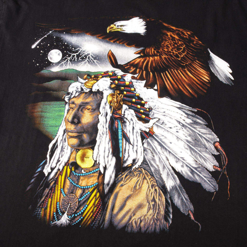 VINTAGE NATIVE AMERICAN AND BALD EAGLE TEE SHIRT SIZE XL