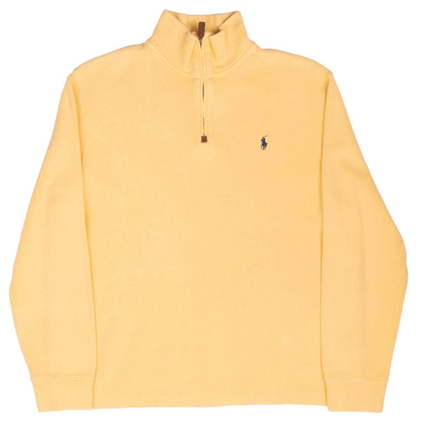 Vintage Ralph Lauren Yellow Quarter Zip Sweater 1990S Size Medium