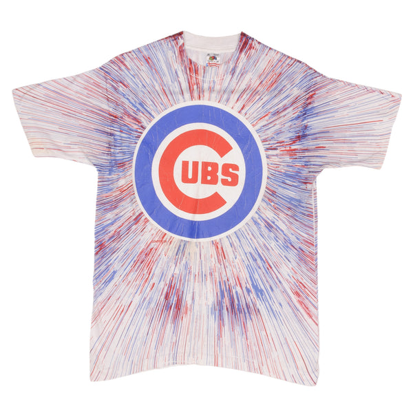 Vintage Mlb Chicago Cubs 1990S Tie Dye Tee Shirt Size Medium Made In USA With Single Stitch Sleeves