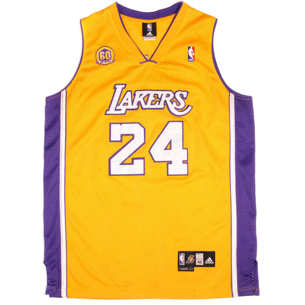 Vintage Adidas NBA Los Angeles Lakers Kobe Bryant #24 60Th Anniversary Jersey 2007 Size 48.