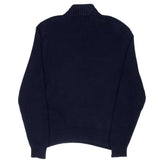 Vintage Polo Ralph Lauren Navy Blue Knit Quarter 1/4 Zip Sweater 1990S Size Large