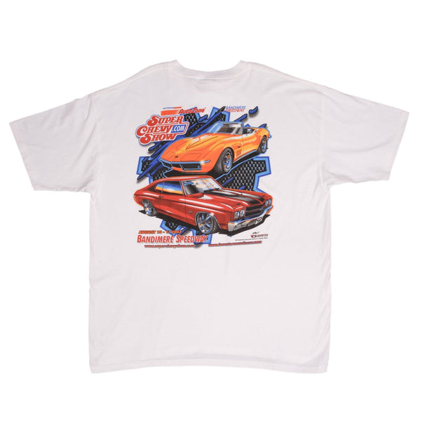 CAMISETA VINTAGE SUPER CHEVY CHEVROLET SHOW DENVER 2003, AÑOS 1990, TALLA 2XL, STOCK MUERTO