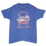 Vintage Blue MLB New York Mets World Series Champions 1986 Tee Shirt Size Large With Single Stitch