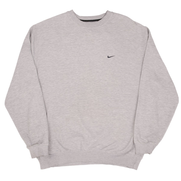 Vintage Nike Classic Swoosh Grey Sweatshirt 2000S Size 2XL