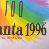 Vintage Atlanta Olympics 1996 Tee Shirt Size L With Single Stitch Sleeves. Made In USA