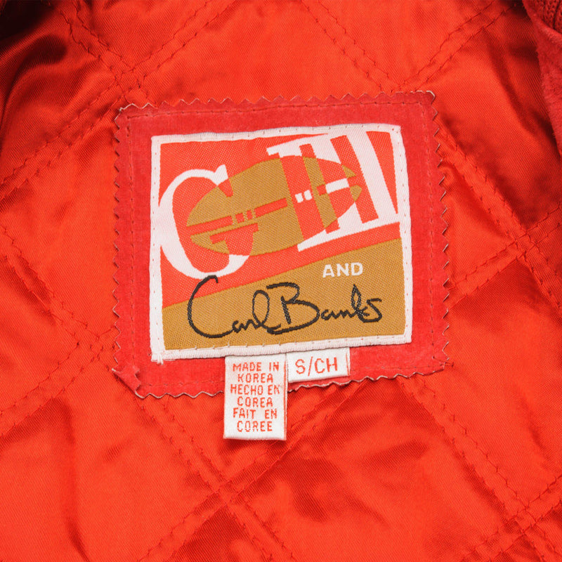 CHAQUETA BOMBER DE CUERO VINTAGE DE LA NFL SAN FRANCISCO 49ERS, TALLA PEQUEÑA