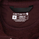 Vintage Carhartt Burgundy Hoodie Sweatshirt 2000S Size XL