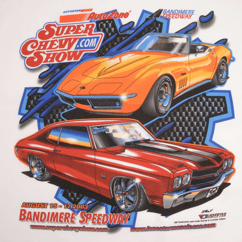 VINTAGE SUPER CHEVY CHEVROLET SHOW DENVER 2003 TEE SHIRT 1990S 2XL DEADSTOCK