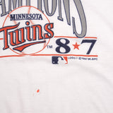 CAMISETA VINTAGE DE LOS MINNESOTA TWINS CAMPEONES DEL MUNDO DE LA MLB DE 1987, TALLA GRANDE, FABRICADA EN EE. UU.