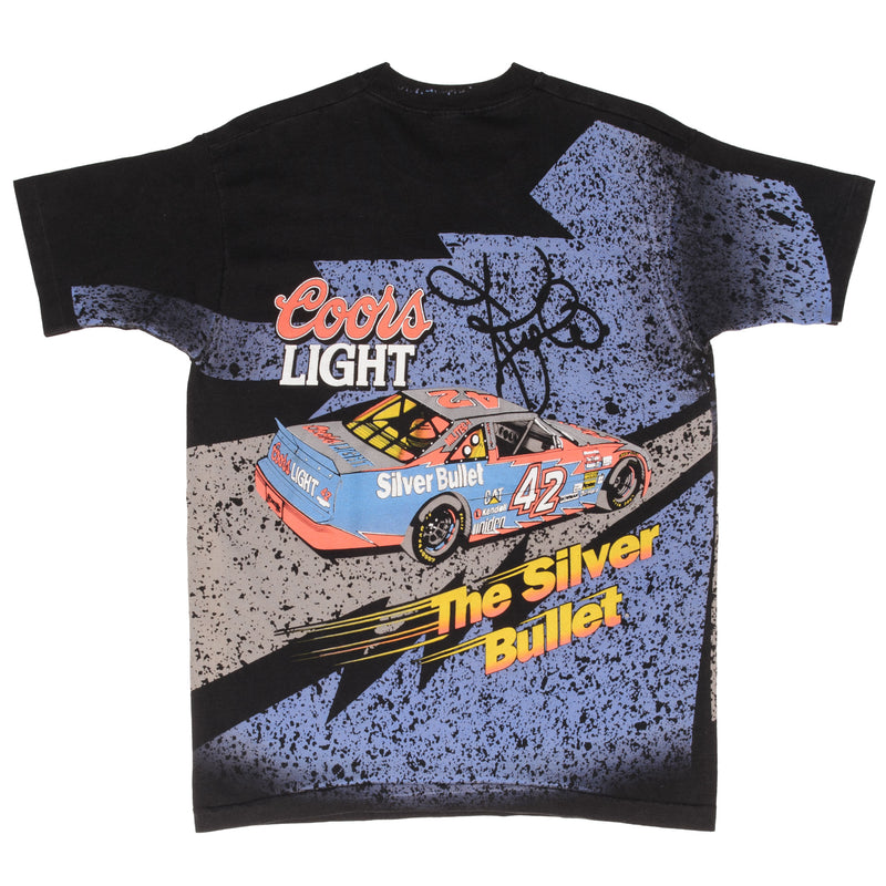 Vintage Nascar Kyle Petty Coors Light The Silver Bullet All Over Print 1995 Tee Shirt Large Made In Usa