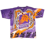 Vintage All Over Print NBA Phoenix Suns Tee Shirt Size Large With Single Stitch Sleeves.