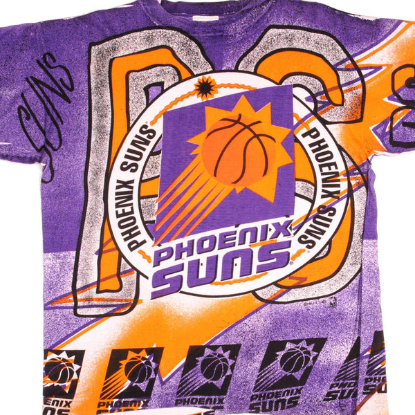 CAMISETA VINTAGE DE LA NBA CON ESTAMPADO COMPLETO DE LOS PHOENIX SUNS, TALLA GRANDE, AÑOS 90