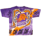 Vintage All Over Print NBA Phoenix Suns Tee Shirt Size Large With Single Stitch Sleeves.