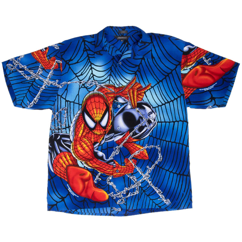 Vintage Marvel Spider Man 2000 All Over Print Hawaiian Shirt 2000 Size XL