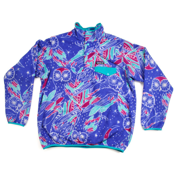 PATAGONIA VINTAGE - JERSEY DE POLAR LIGERO SYNCHILLA SNAP-T PARA MUJER MOON OWL: HARVEST MOON BLUE TALLA XL