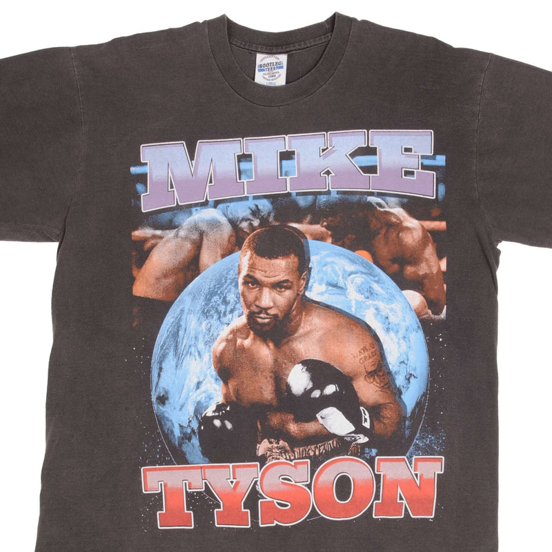 Bootleg Boxing Tee Shirt Mike Tyson If you can't Beat Then Bite Them Size Large Single Stitch