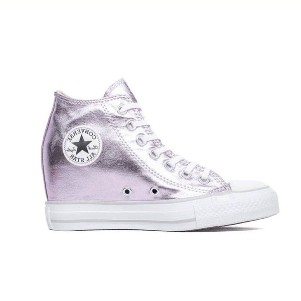 Deadstock Converse Chuck Taylor All Star Lux Metallic Mid Purple 556779C Size 6 Women With The Box