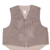 Vintage Carhartt Sherpa Lined Beige Vest Jacket V13DES Size 2XL