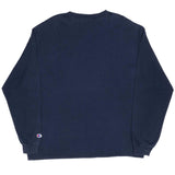 Vintage Champion Embroidered Long Sleeve Blue Tee Shirt 2000S Size XL