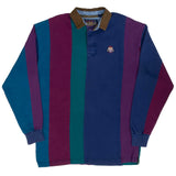 Vintage Chaps Ralph Lauren Multicolor Line Rugby Polo Shirt 1990S Large