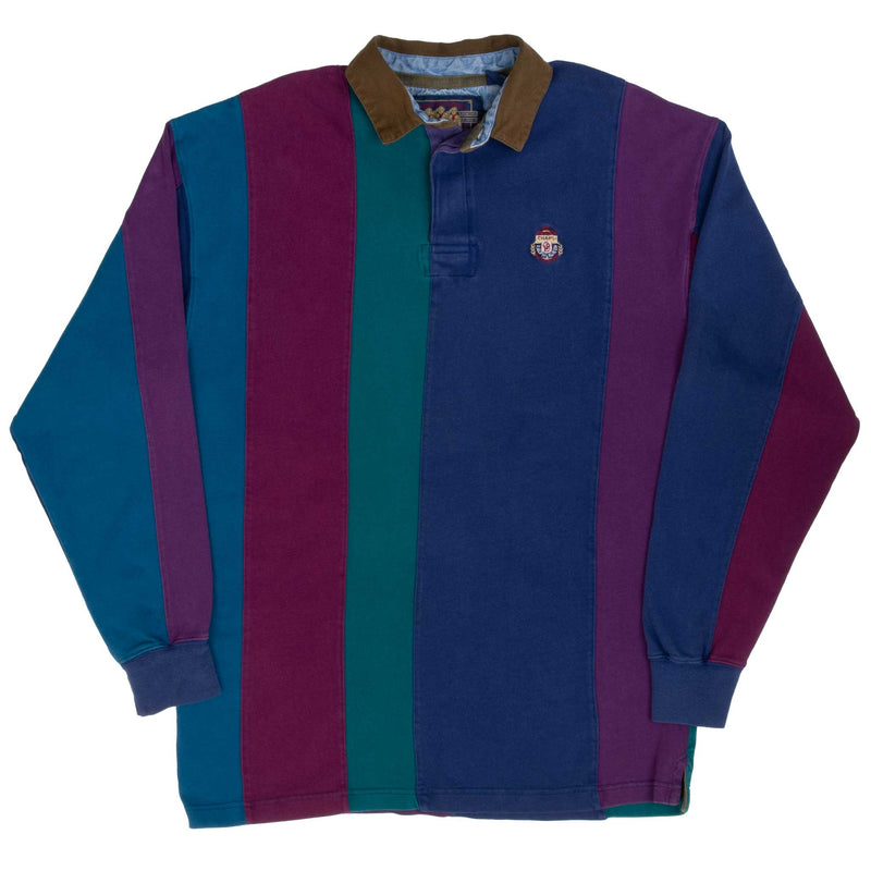 Vintage Chaps Ralph Lauren Multicolor Line Rugby Polo Shirt 1990S Large