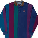 Vintage Chaps Ralph Lauren Multicolor Line Rugby Polo Shirt 1990S Large