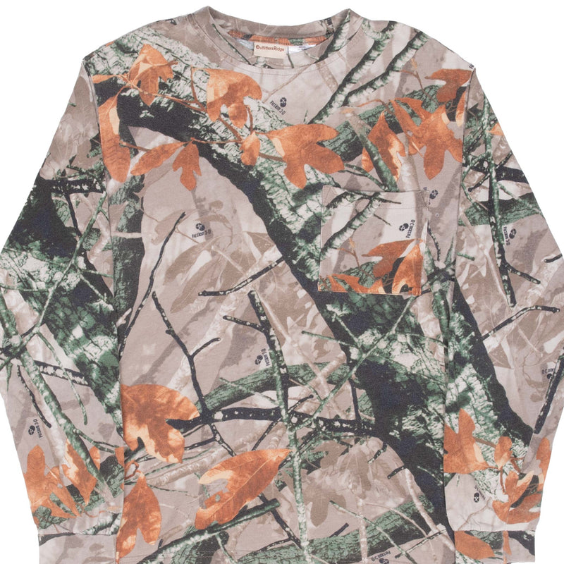 Vintage Hunting Fusion 3D Camo Long Sleeve Pocket Tee Shirt Size Medium