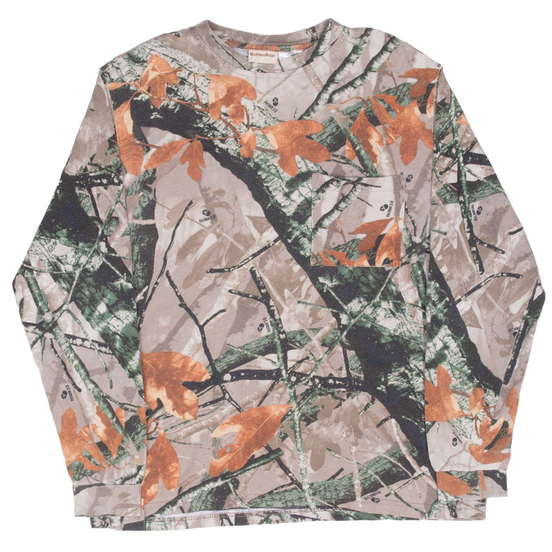 Vintage Hunting Fusion 3D Camo Long Sleeve Pocket Tee Shirt Size Medium