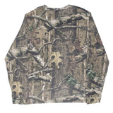 Vintage Hunting Mossy Oak Break Up Infinity Camo Long Sleeve Pocket Tee Shirt Size Large