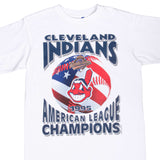 Vintage MLB Cleveland Indians American League Champions World Series 1995 Tee Shirt Size Medium Made In USA With Single Stitch Sleeves