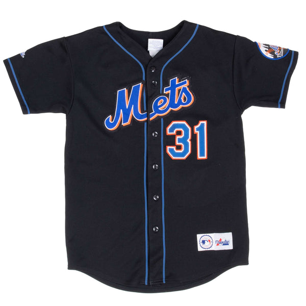 Vintage Mlb New York Mets Piazza Majestic Jersey 1990S Size XL Youth