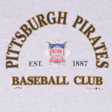 Vintage Mlb Pittsburgh Pirates Grey Tee Shirt 1993 Size Medium Made In Usa With Single Stitch Sleeves