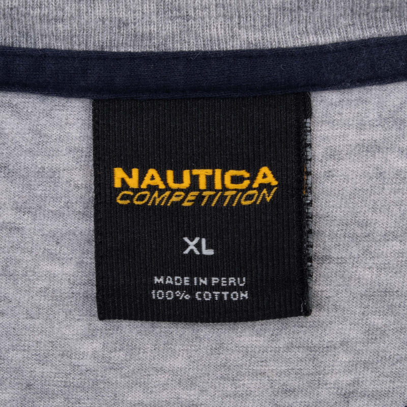 Vintage Nautica Competition Grey Long Sleeve Tee Shirt 2000S Size XL