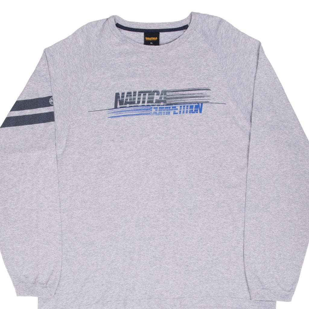 Vintage Nautica Competition Grey Long Sleeve Tee Shirt 2000S Size XL