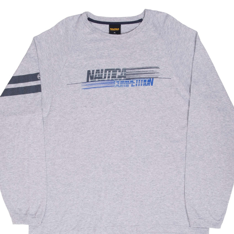 Vintage Nautica Competition Grey Long Sleeve Tee Shirt 2000S Size XL