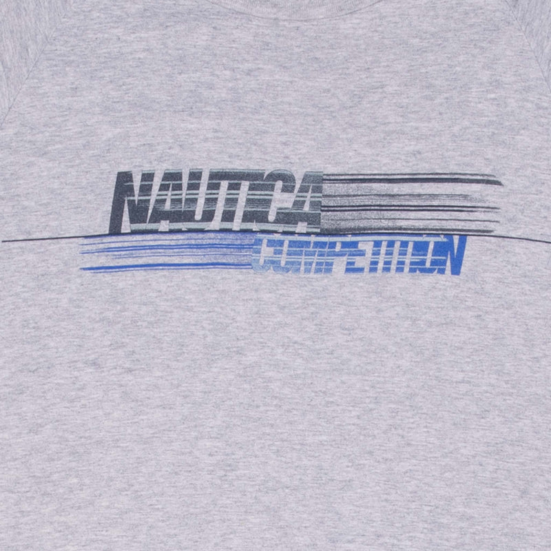 Vintage Nautica Competition Grey Long Sleeve Tee Shirt 2000S Size XL