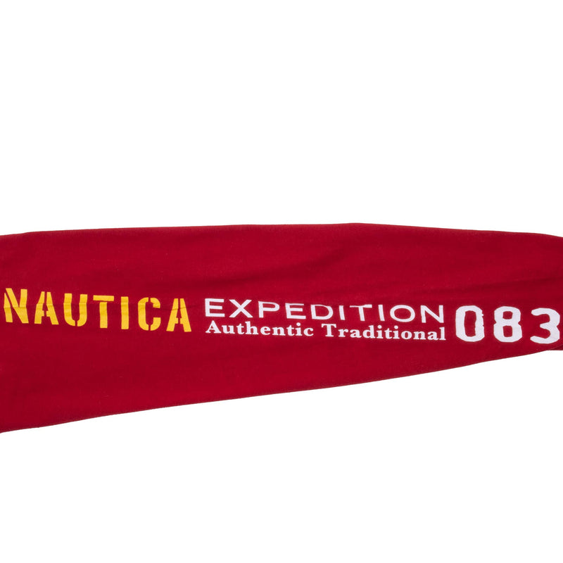 Vintage Nautica Expedition Antarctica Red Long Sleeve Tee Shirt 2000S Size XL