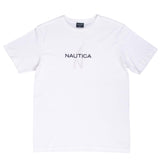 Vintage Nautica Spellout White Tee Shirt 2000S Size Medium