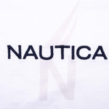 Vintage Nautica Spellout White Tee Shirt 2000S Size Medium