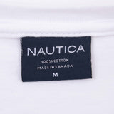 Vintage Nautica Spellout White Tee Shirt 2000S Size Medium