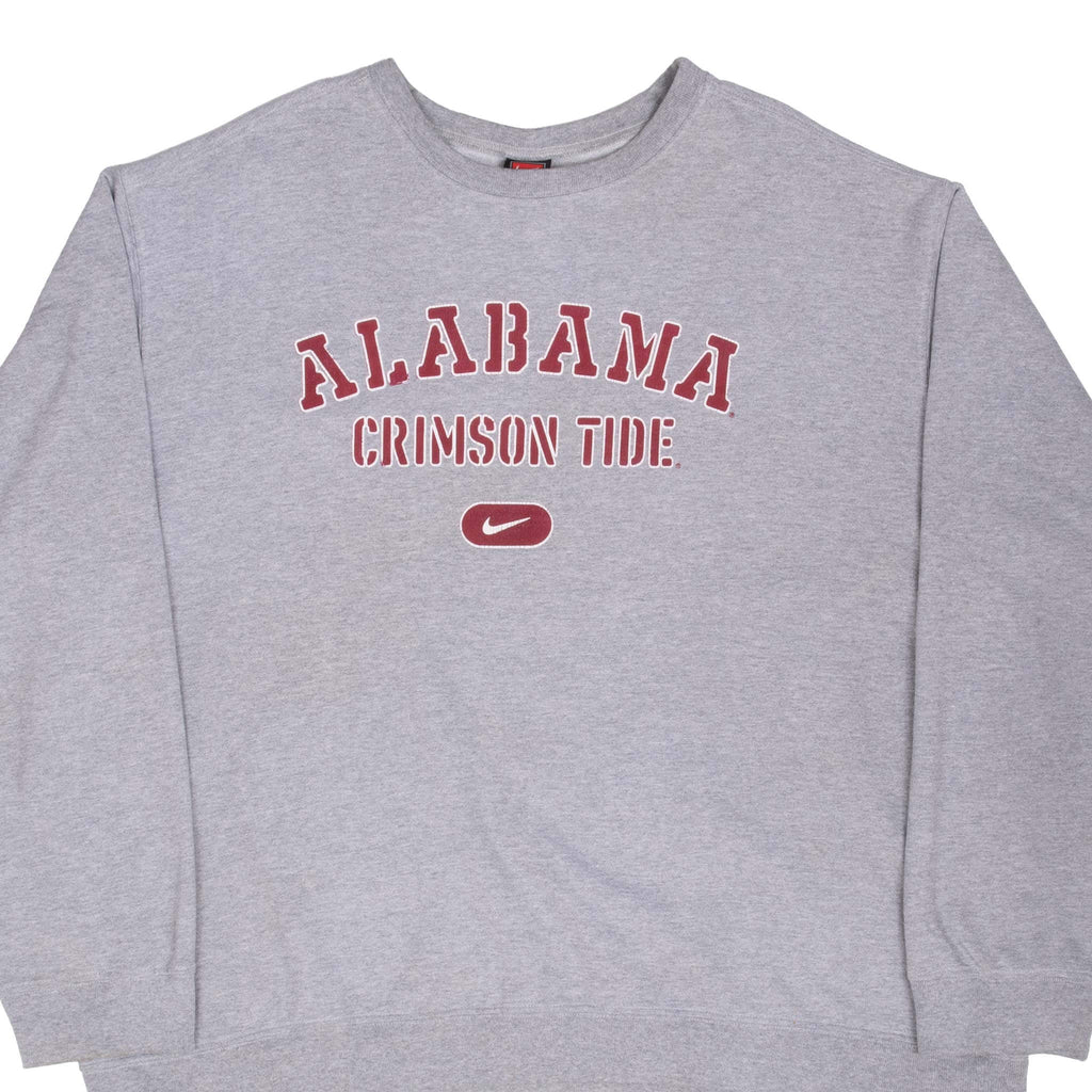 Vintage Ncaa Nike Alabama Crimson Tide Grey Sweatshirt 1990S Size 2XL Made In Usa