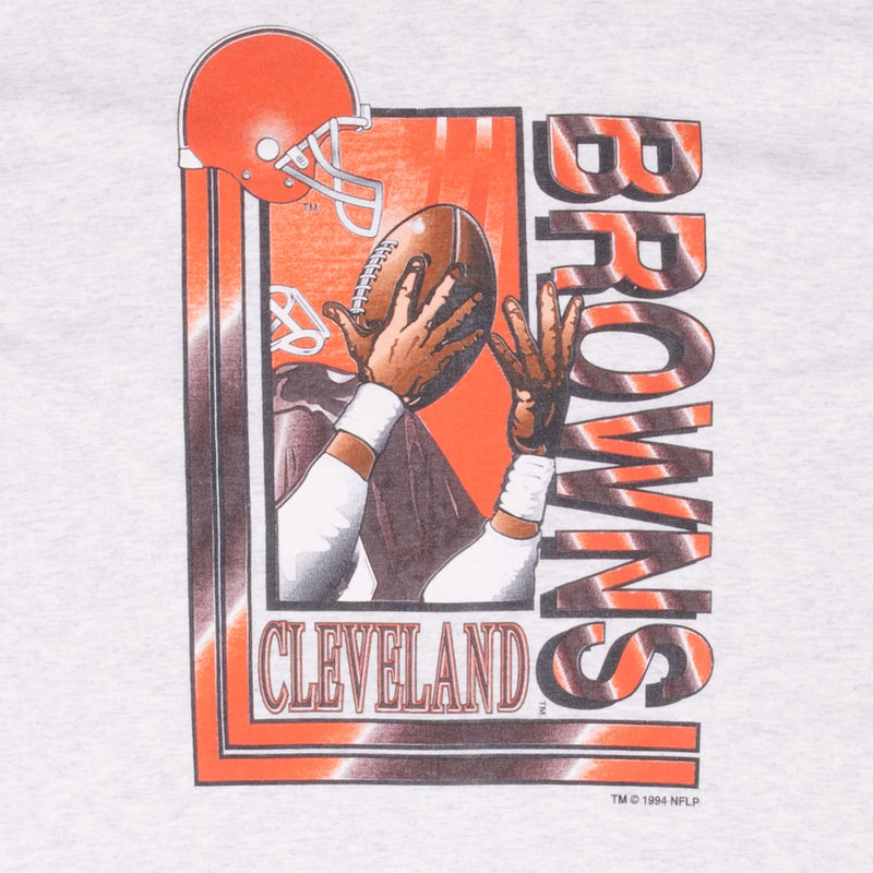 Vintage Nfl Cleveland Browns Grey Tee Shirt 1994 Size XL Made In USA With Single Stitch Sleeves