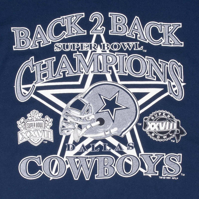 Vintage Nfl Dallas Cowboys Super Bowl Champions 1994 Tee Shirt Size Large Made In Usa