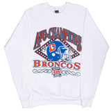 Vintage Nfl Denver Broncos Afc Champions 1989 White Sweatshirt Size Large