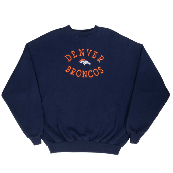 Vintage Nfl Denver Broncos Embroidered Sweatshirt 1990S Size XL