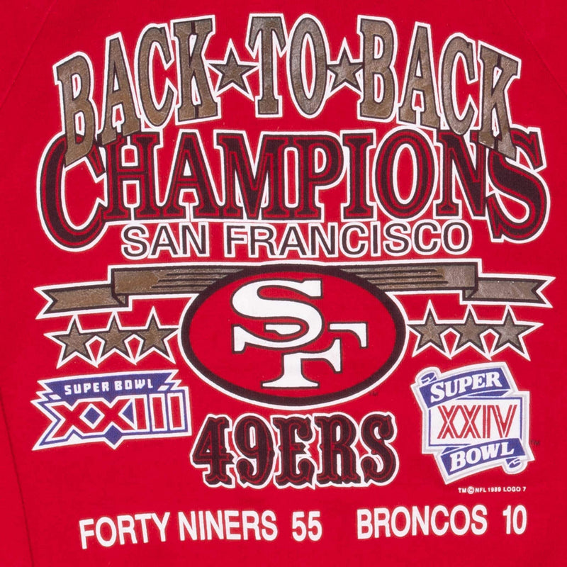 Vintage Nfl San Francisco 49Ers Super Bowl Champs 1989 Sweatshirt Size Large Made In Usa