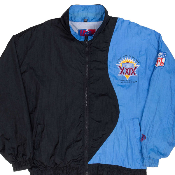 Vintage Nfl Super Bowl XXIX 1995 Miami Blue and Black Windbreaker Jacket 1995 Size Large