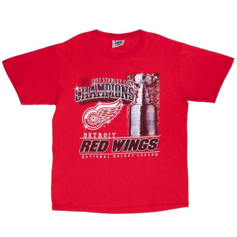 VINTAGE NHL DETROIT RED WINGS CHAMPIONS 1997 TEE SHIRT LARGE